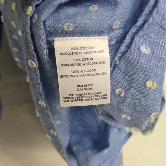 Anthro Verb by Pallavi Embroidered Swiss Dot Boho Blue Top - Picture 12 of 13